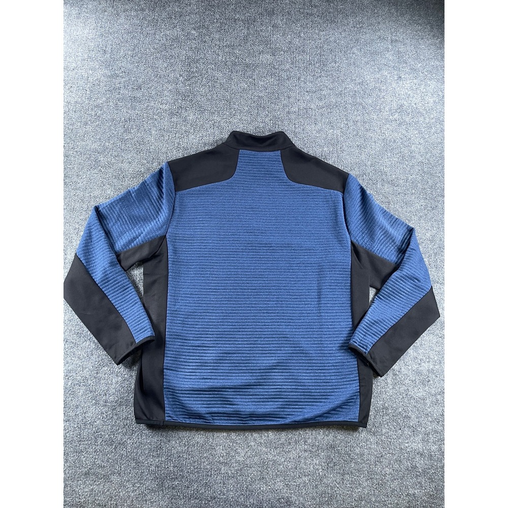 Greg Norman Attack Life Mens Blue Black Ribbed Quarter Zip Golf Pullover Large - Picture 5 of 5